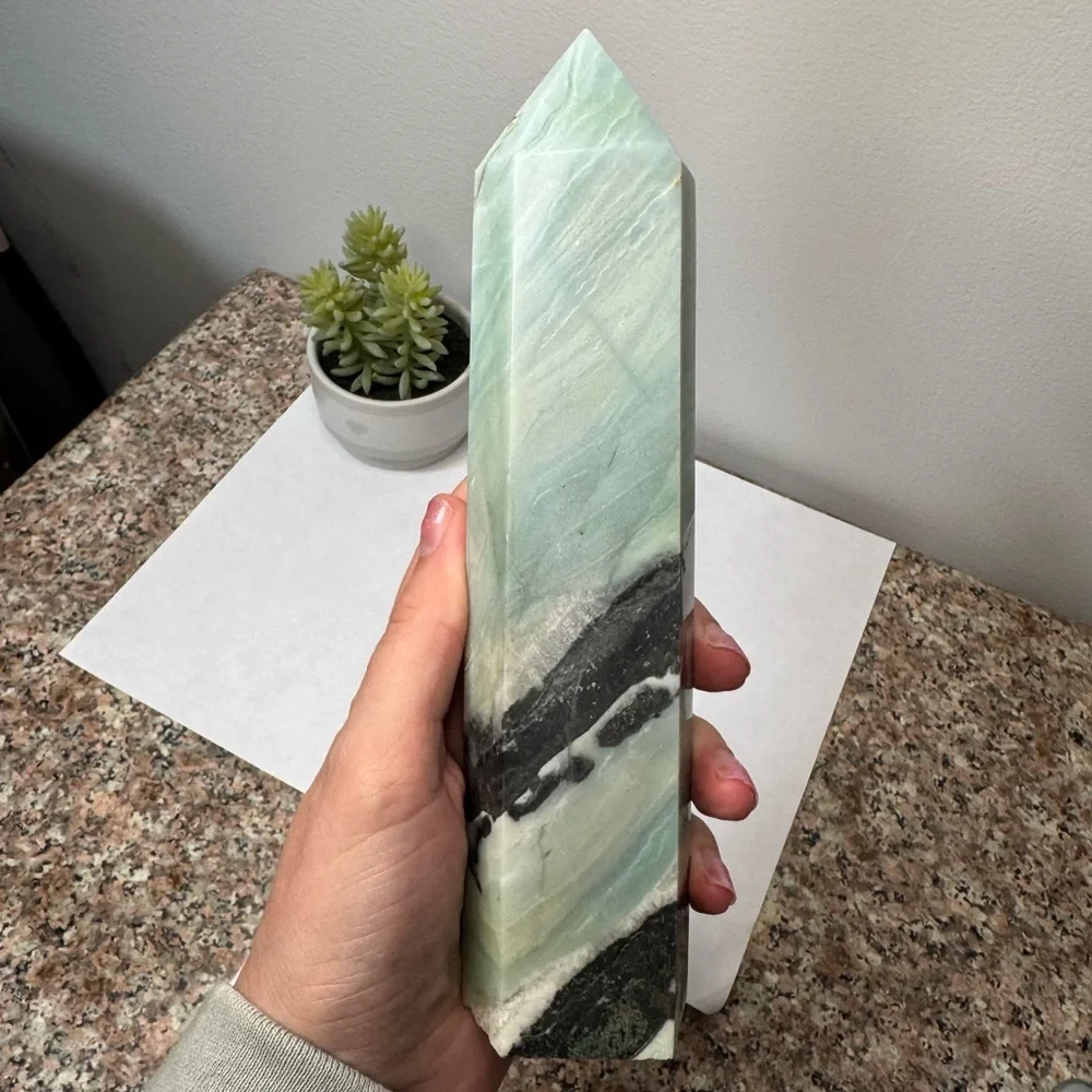 Caribbean Calcite with Tourmaline and Pyrite Crystal Tower